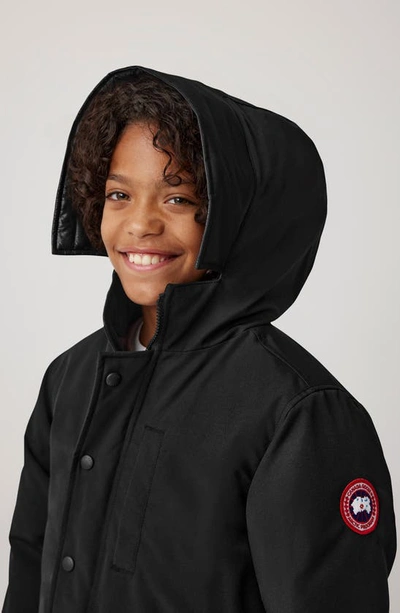 Shop Canada Goose Kids' Logan Hooded 625 Fill Power Down Parka In Black - Noir
