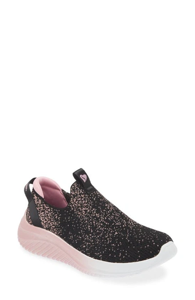 Shop Skechers Kids' Ultra Flex 3.0 All Things Sparkle Slip-on Sneaker In Black/ Rose Gold