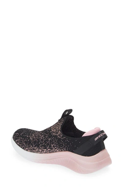 Shop Skechers Kids' Ultra Flex 3.0 All Things Sparkle Slip-on Sneaker In Black/ Rose Gold