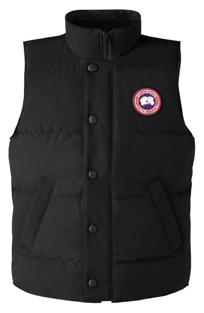 Canada Goose Black - Noir Vanier Padded Woven-blend-down Gilet 10-16 Years In Black - Noir