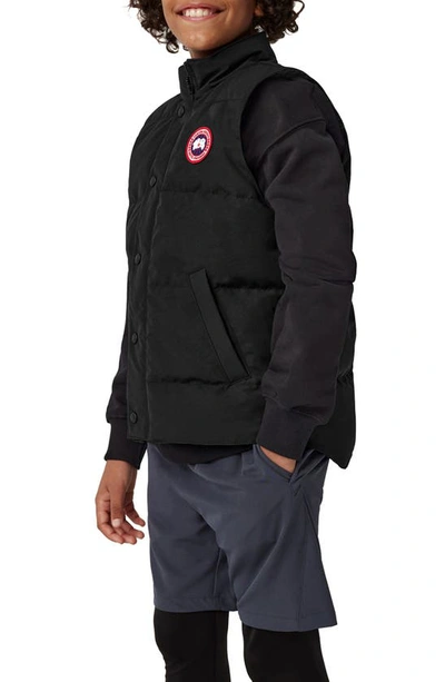 Canada Goose Black - Noir Vanier Padded Woven-blend-down Gilet 10-16 Years In Black - Noir
