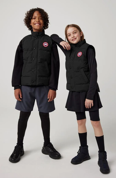 Canada Goose Black - Noir Vanier Padded Woven-blend-down Gilet 10-16 Years In Black - Noir