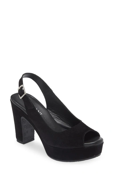 Shop Cordani Tyler Peep Toe Slingback Pump In Crosta Pelle Nero