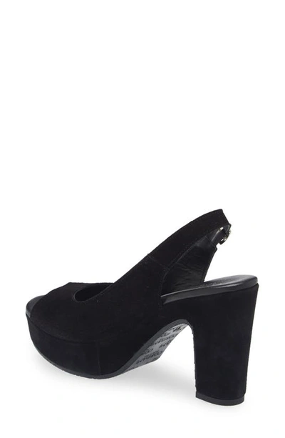Cordani Tyler Peep Toe Slingback Pump In Crosta Pelle Nero
