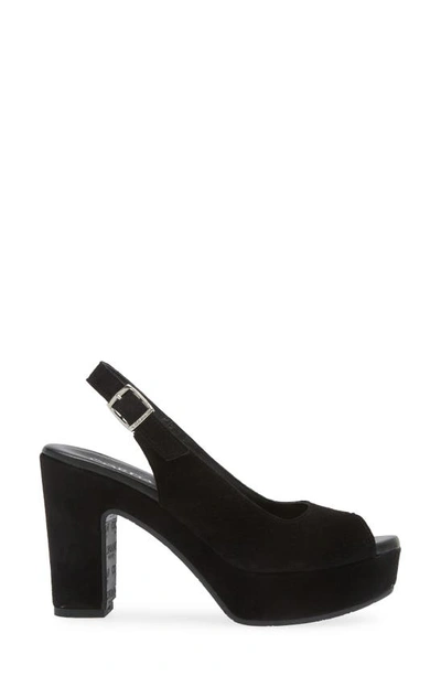 Cordani Tyler Peep Toe Slingback Pump In Crosta Pelle Nero