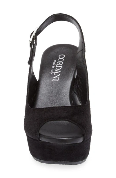Cordani Tyler Peep Toe Slingback Pump In Crosta Pelle Nero