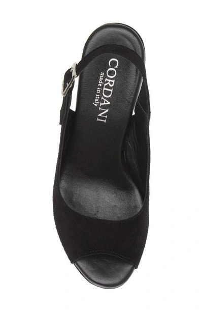 Cordani Tyler Peep Toe Slingback Pump In Crosta Pelle Nero