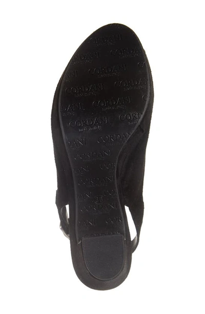 Cordani Tyler Peep Toe Slingback Pump In Crosta Pelle Nero