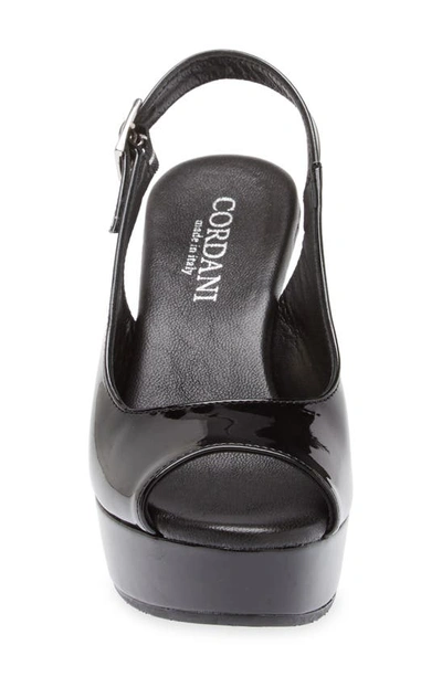 Cordani Tyler Peep Toe Slingback Pump In Vernice Nero