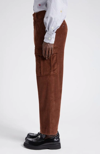 Shop Kenzo Corduroy Cargo Pants In 90- Dark Brown