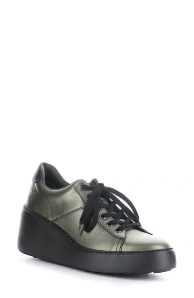 Shop Fly London Delf Platform Wedge Sneaker In 009 Graphite