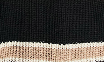Shop Asos Design Oversize Stripe Crewneck Sweater In Black