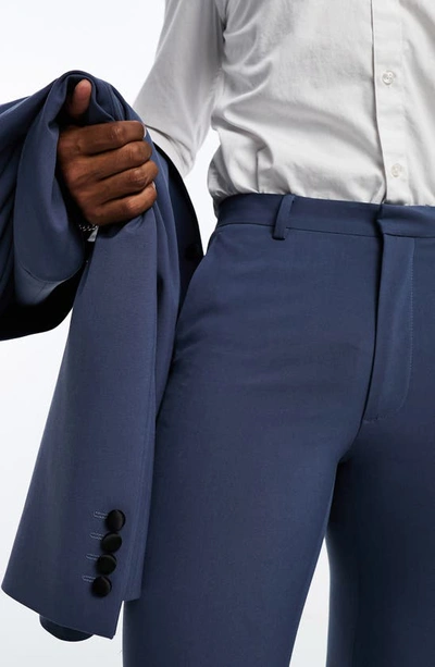 Shop Asos Design Skinny Suit Trousers In Mid Blue
