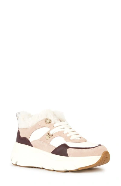 Shop Geox Diamanta Platform Sneaker In White/ Nude