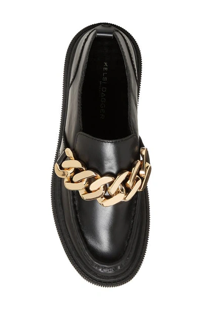 Kelsi Dagger Brooklyn Pulse Chain Platform Loafer In Black