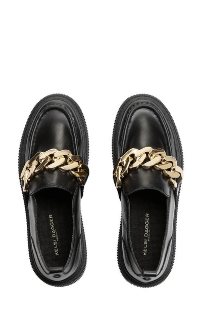 Kelsi Dagger Brooklyn Pulse Chain Platform Loafer In Black