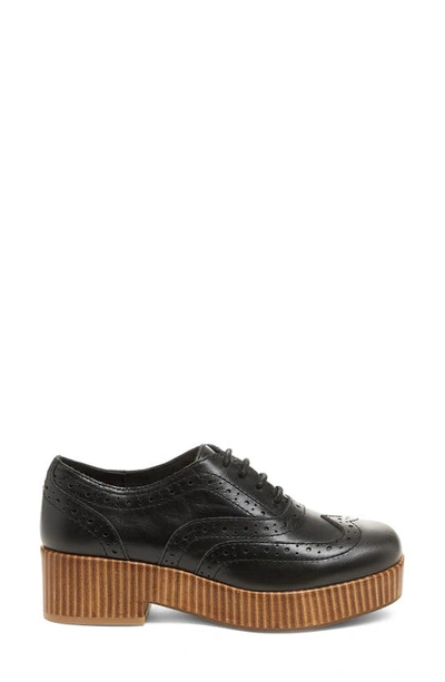 Kelsi Dagger Brooklyn Crest Platform Wingtip Oxford In Black