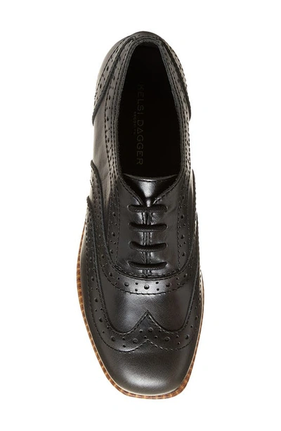 Kelsi Dagger Brooklyn Crest Platform Wingtip Oxford In Black