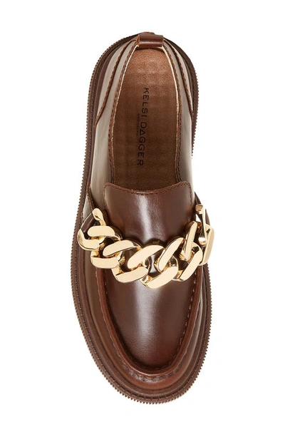 Kelsi Dagger Brooklyn Pulse Chain Platform Loafer In Choco