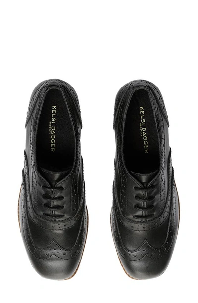 Kelsi Dagger Brooklyn Crest Platform Wingtip Oxford In Black