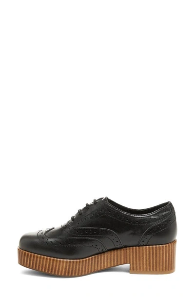 Kelsi Dagger Brooklyn Crest Platform Wingtip Oxford In Black