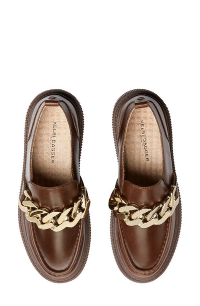 Kelsi Dagger Brooklyn Pulse Chain Platform Loafer In Choco