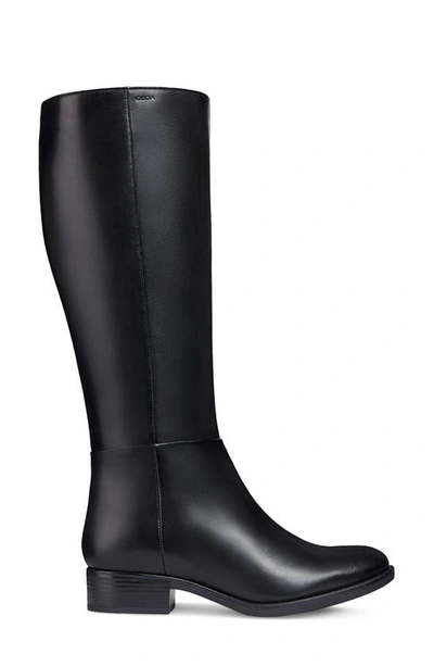 Geox Felicity Leather Knee High Boot In Black | ModeSens