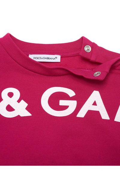 Shop Dolce & Gabbana Logo Stretch Cotton French Terry Sweatshirt In Plum