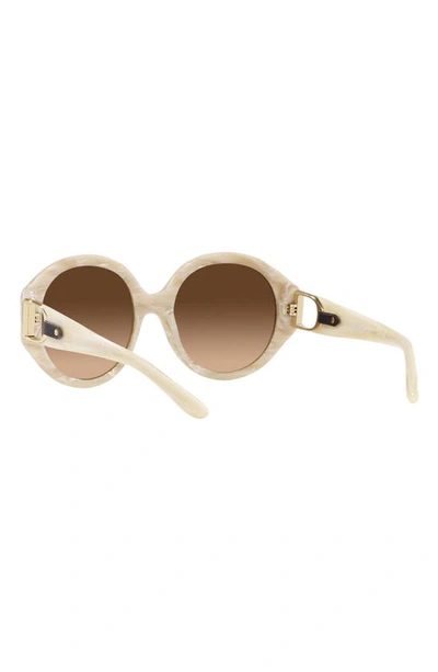 Shop Ralph Lauren 56mm Round Sunglasses In Cream