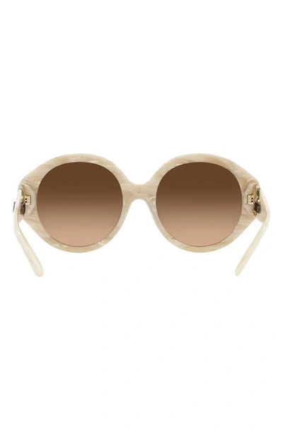 Shop Ralph Lauren 56mm Round Sunglasses In Cream