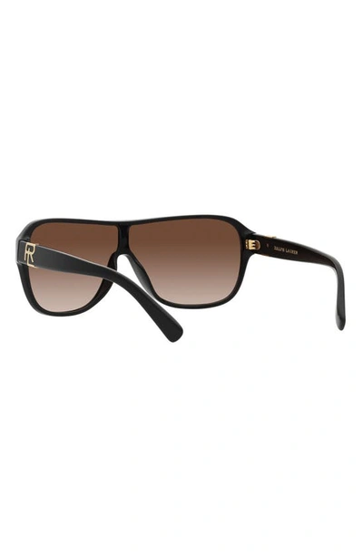 Shop Ralph Lauren Shield Sunglasses In Black