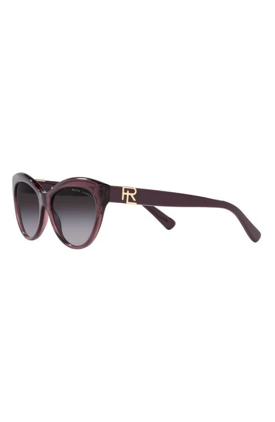 Shop Ralph Lauren 56mm Cat Eye Sunglasses In Transparent Violet