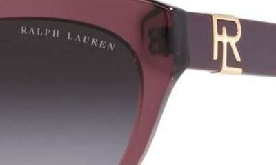 Shop Ralph Lauren 56mm Cat Eye Sunglasses In Transparent Violet