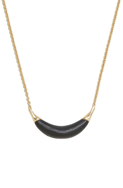Shop Alexis Bittar Lucite® Crescent Pendant Necklace In Black