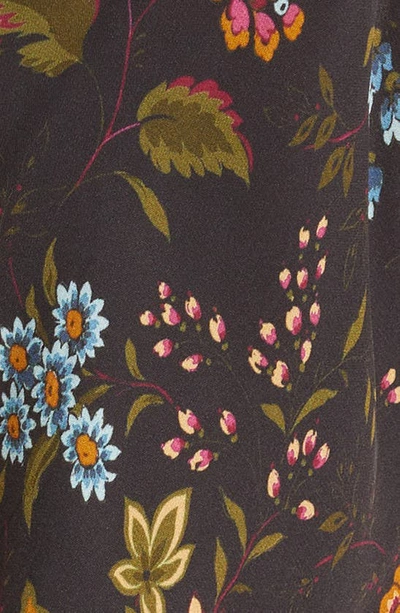 Shop Veronica Beard Ciarlo Floral Print Lace Trim Silk Blend Camisole In Black Multi