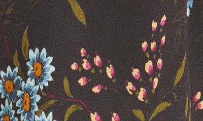 Shop Veronica Beard Ciarlo Floral Print Lace Trim Silk Blend Camisole In Black Multi