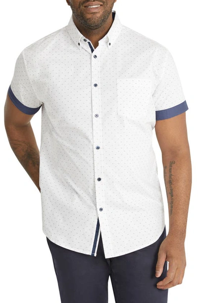 Shop Johnny Bigg Palmer Neat Stretch Short Sleeve Button-down Shirt In White