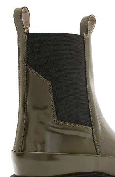 Shop Allsaints Harlee Lug Sole Chelsea Boot In Bronze Green Shine