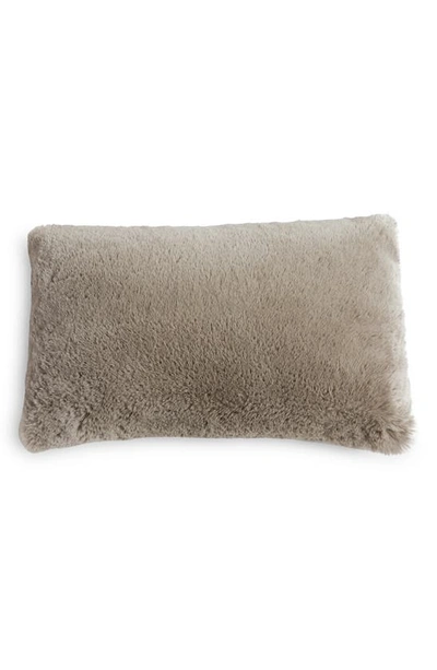 Shop Unhide Squish Fleece Lumbar Pillow In Taupe Ducky