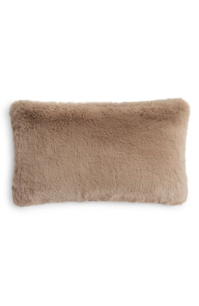 Shop Unhide Squish Fleece Lumbar Pillow In Mocha Sharpei