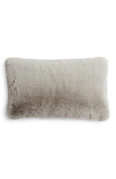 Shop Unhide Squish Fleece Lumbar Pillow In Greige Goose
