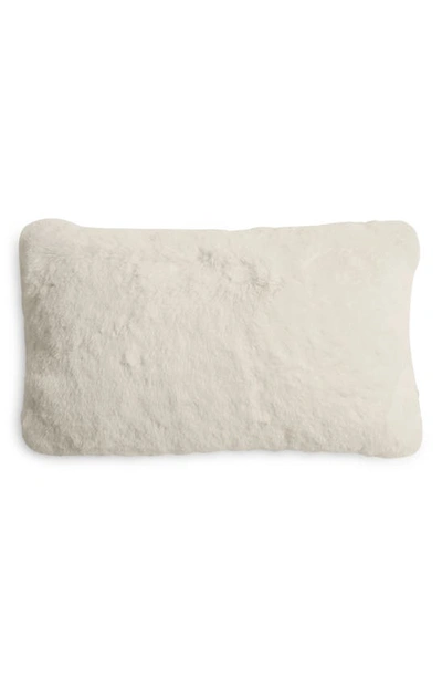 Shop Unhide Squish Fleece Lumbar Pillow In Snow White