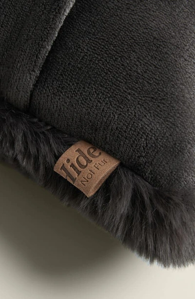 Shop Unhide Squish Fleece Lumbar Pillow In Charcoal Charlie