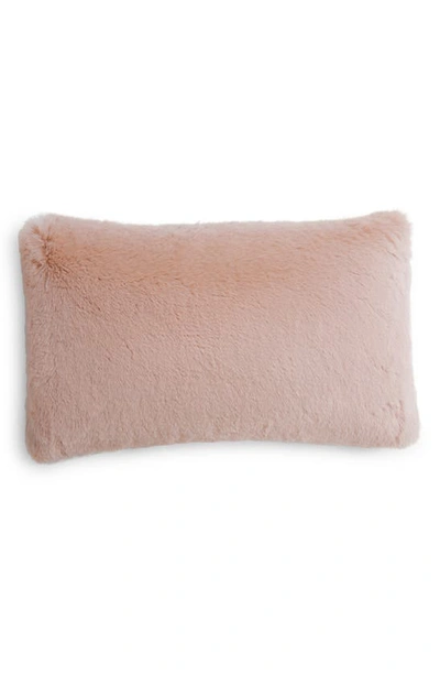 Shop Unhide Squish Fleece Lumbar Pillow In Rosy Baby