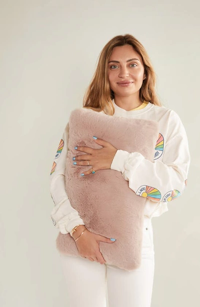 Shop Unhide Squish Fleece Lumbar Pillow In Rosy Baby