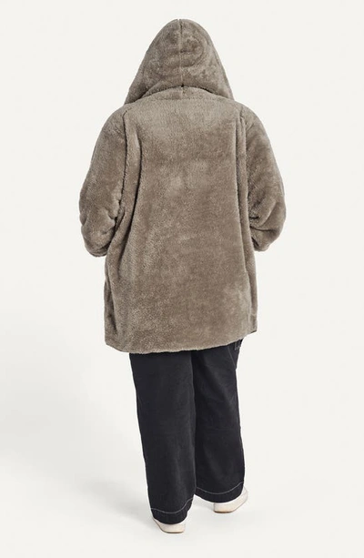 Shop Unhide Shleepy Hooded Fleece Wrap In Taupe Ducky