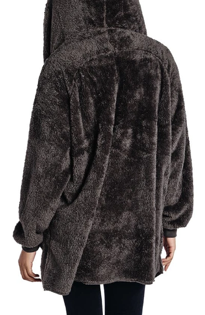 Shop Unhide Shleepy Hooded Fleece Wrap In Charcoal Charlie