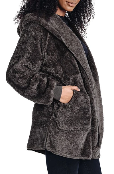 Unhide Shleepy Hooded Fleece Wrap In Charcoal Charlie
