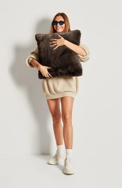 Unhide Squish Accent Pillow In Chocolate Hare