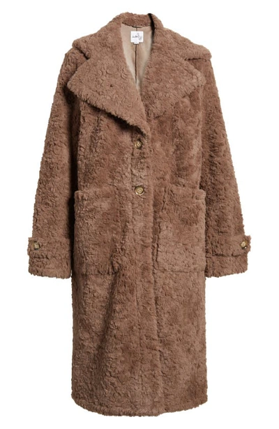 SAM EDELMAN SAM EDELMAN FAUX SHEARLING LONGLINE COAT 